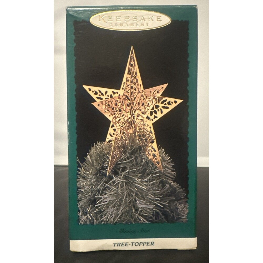 Vntg 1995 Hallmark Keepsake Mini Shining Star Christmas Tree Topper New Box Worn